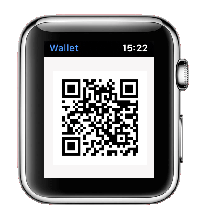 Apple Watch frame with QR code